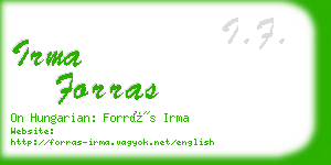 irma forras business card